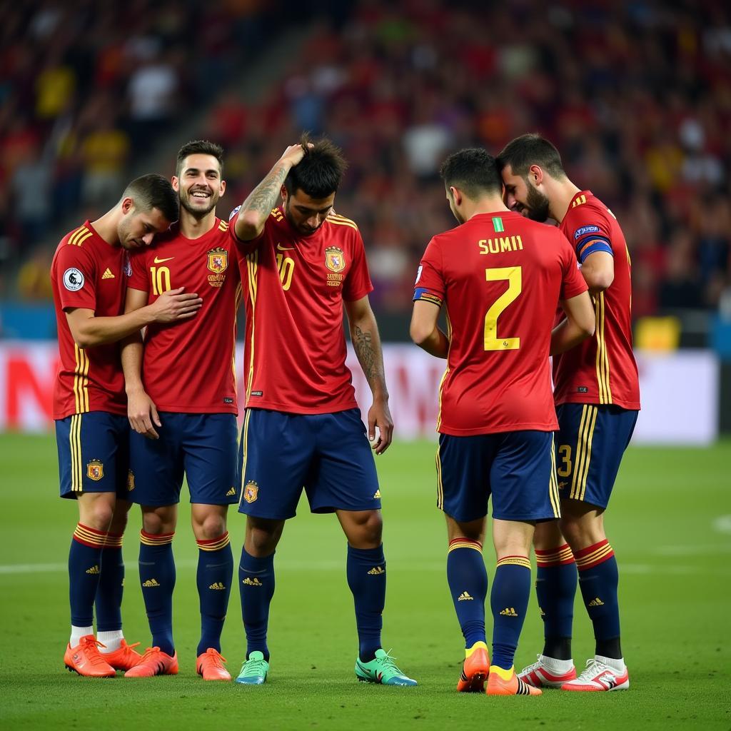 Spain Players Disappointment