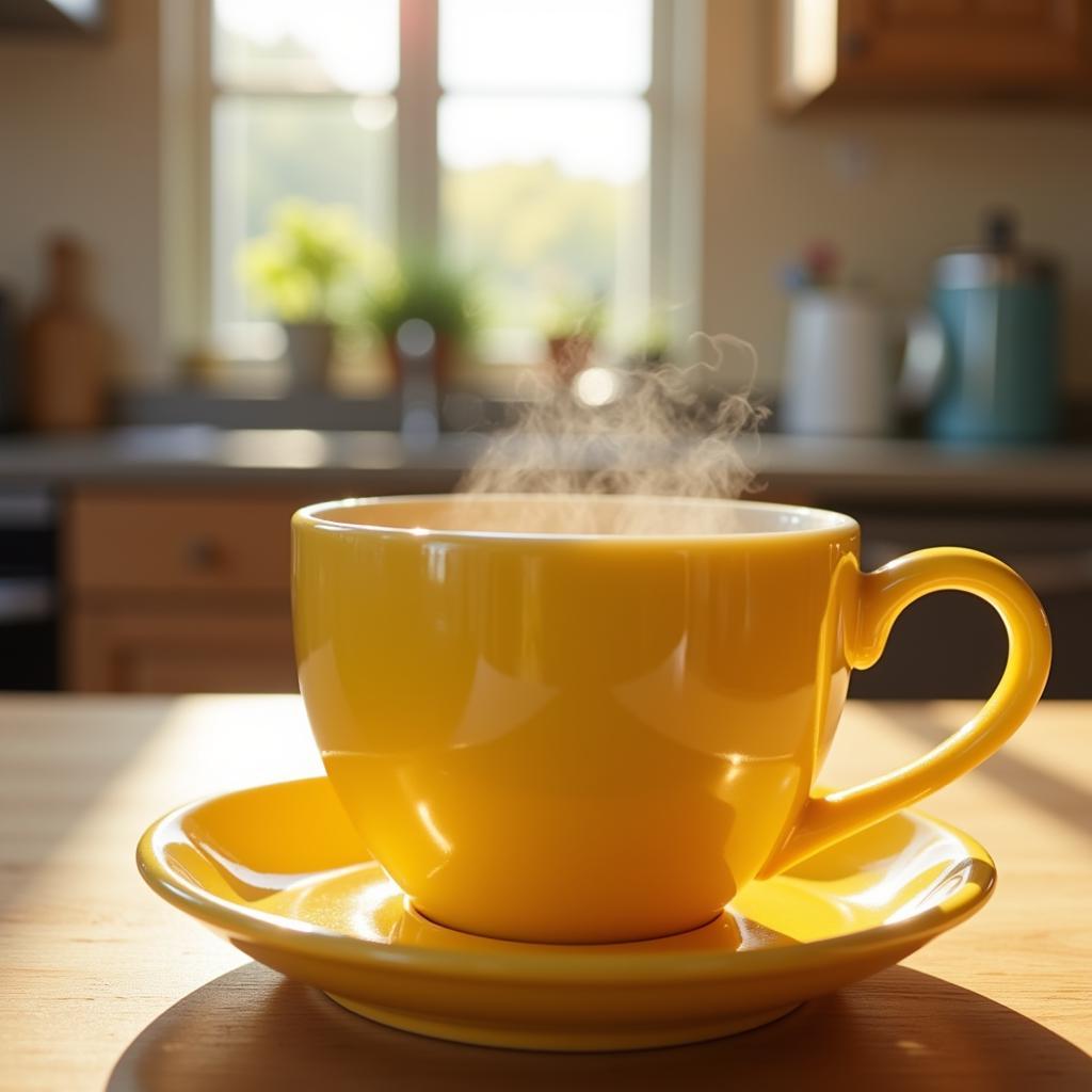 Bright Yellow Tea Cup