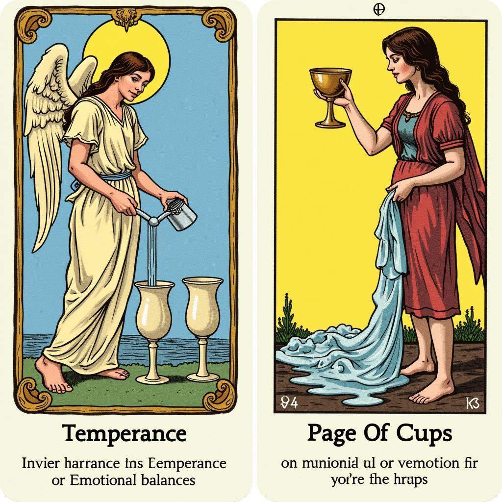 Temperance và Page of Cups: Cân bằng nội tâm