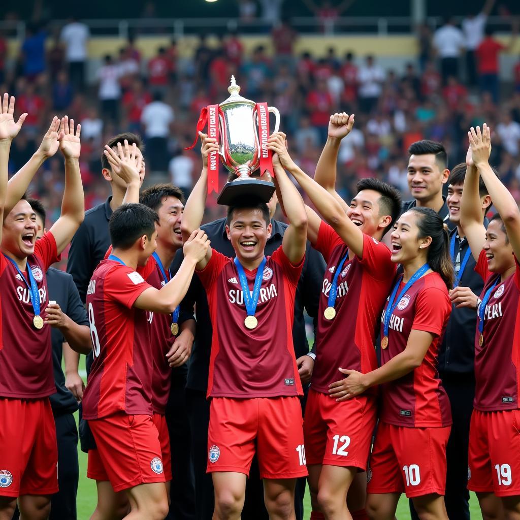 Đội tuyển Thái Lan nâng cao cúp vô địch AFF Cup 2020