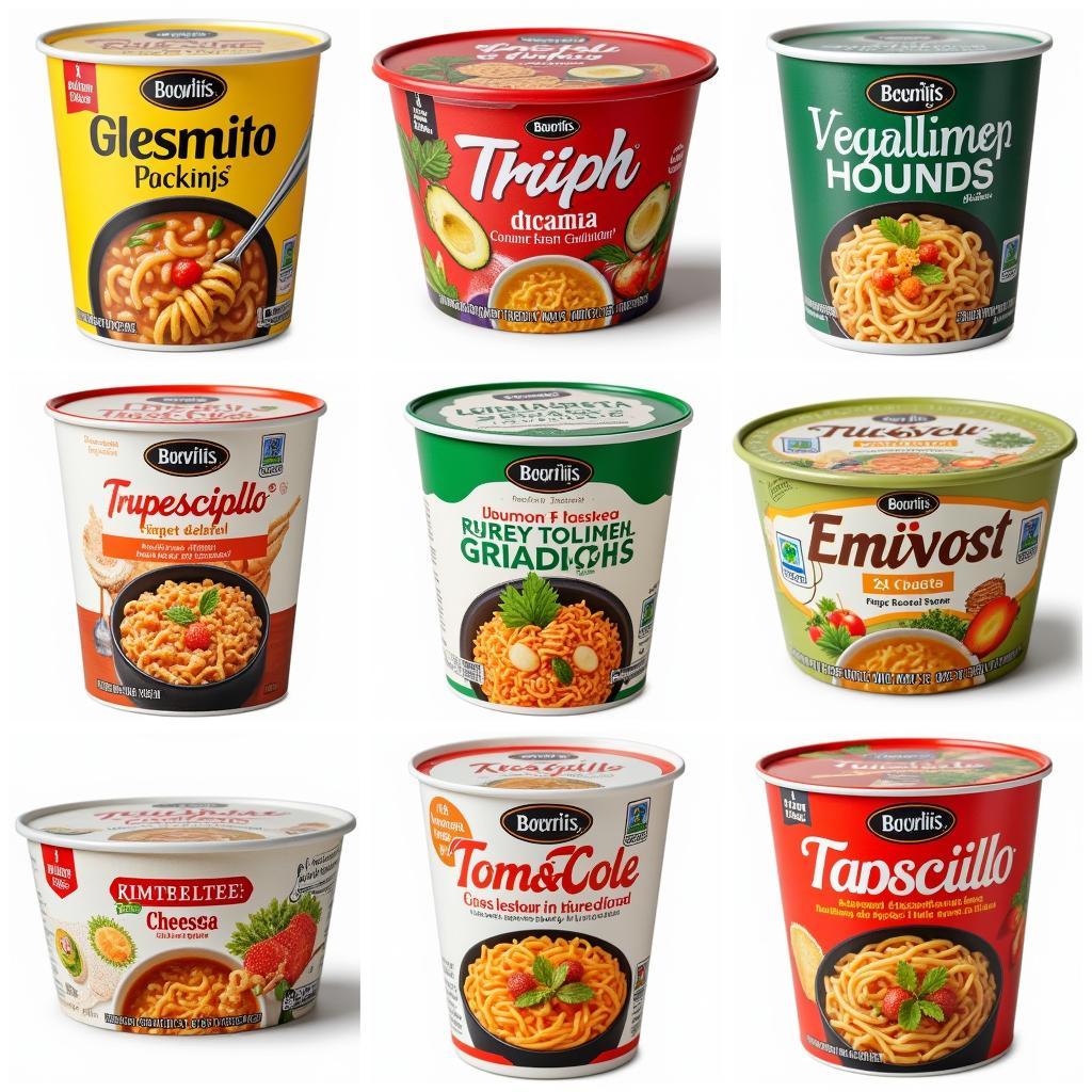 Various Vegetarian Cup Noodles Options