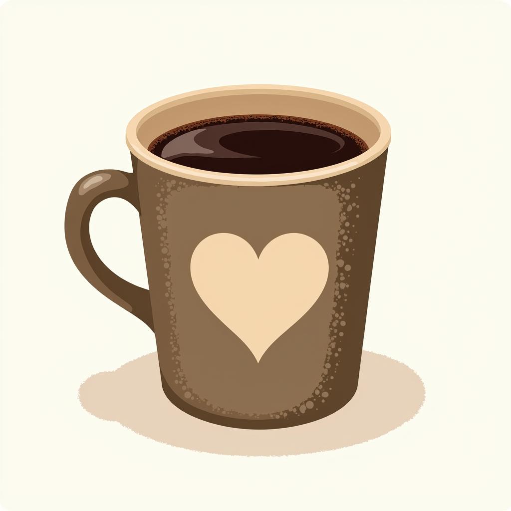 Vintage Coffee Cup Heart Clipart Design