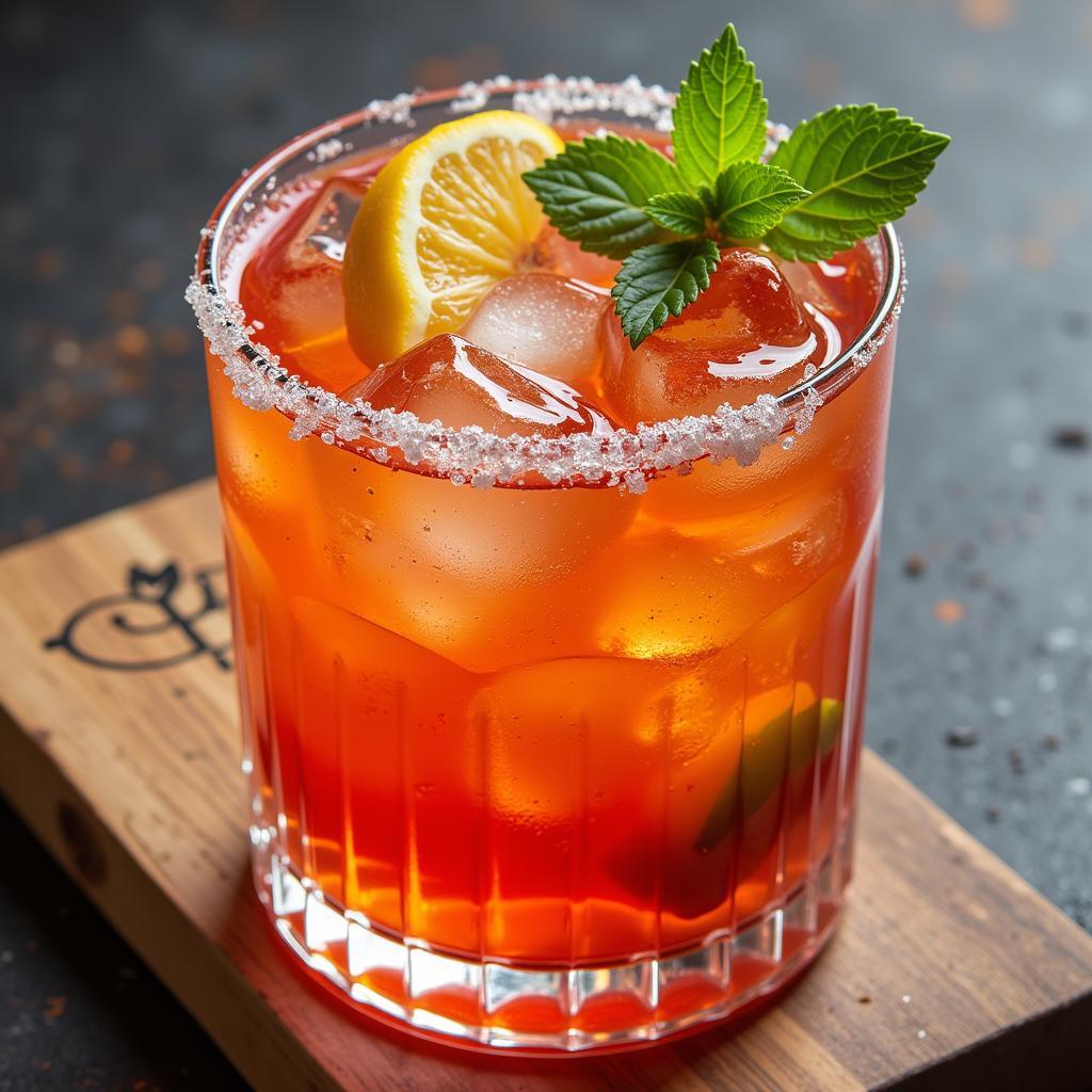 Cocktail Nhiều Màu Sắc Từ Góc Nhìn Trên Xuống