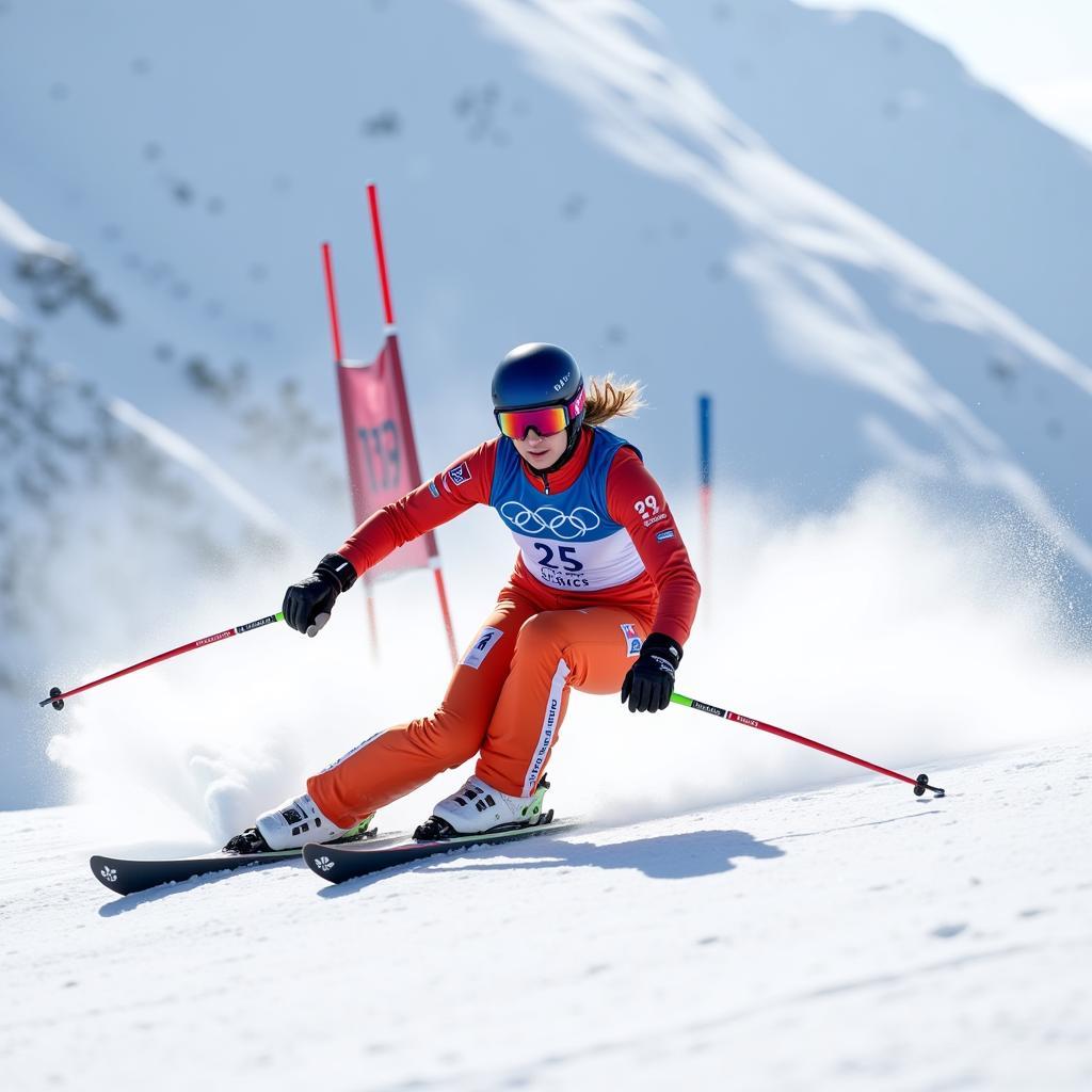 Women's Alpine Skiing World Cup Downhill Action