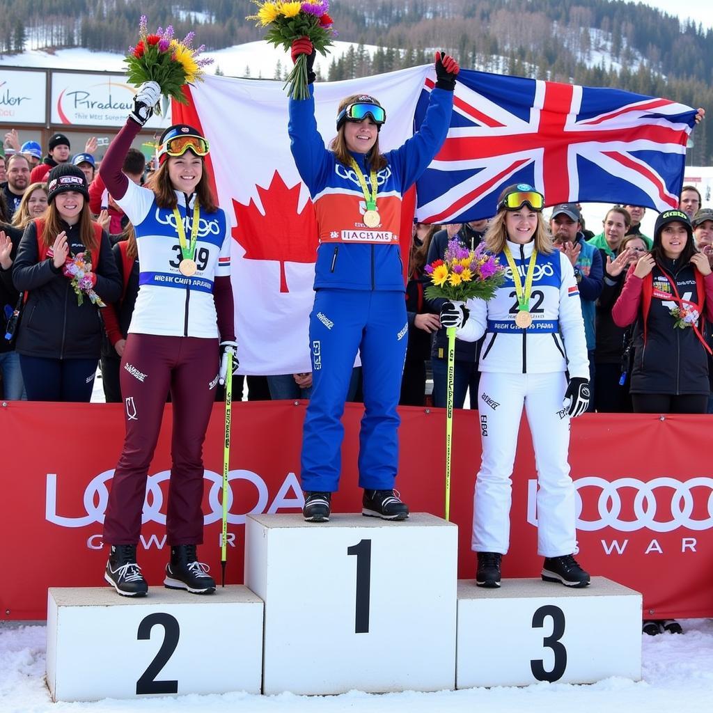 Women's Alpine Skiing World Cup Podium Celebration