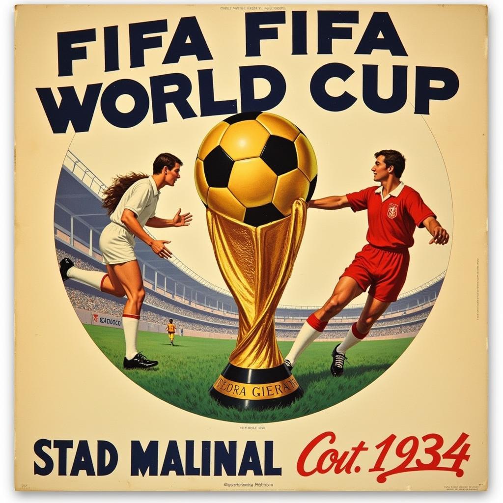 Poster quảng bá World Cup 1934 tại Ý