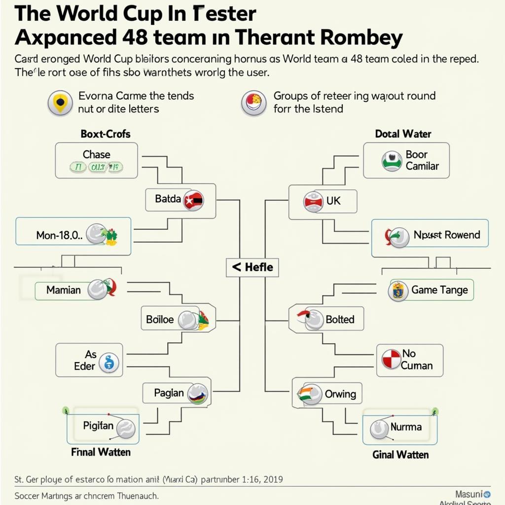 Hình ảnh minh họa thể thức mới của World Cup 2026 với 48 đội