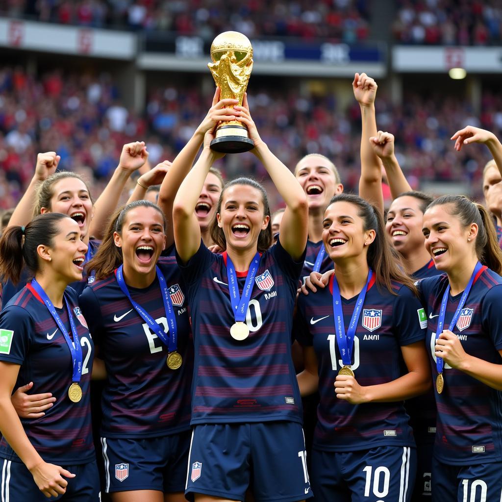 Đội tuyển Mỹ ăn mừng chiến thắng tại World Cup Womens 2019