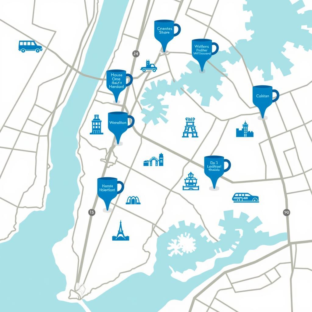 Map of Coffee Shops in NYC