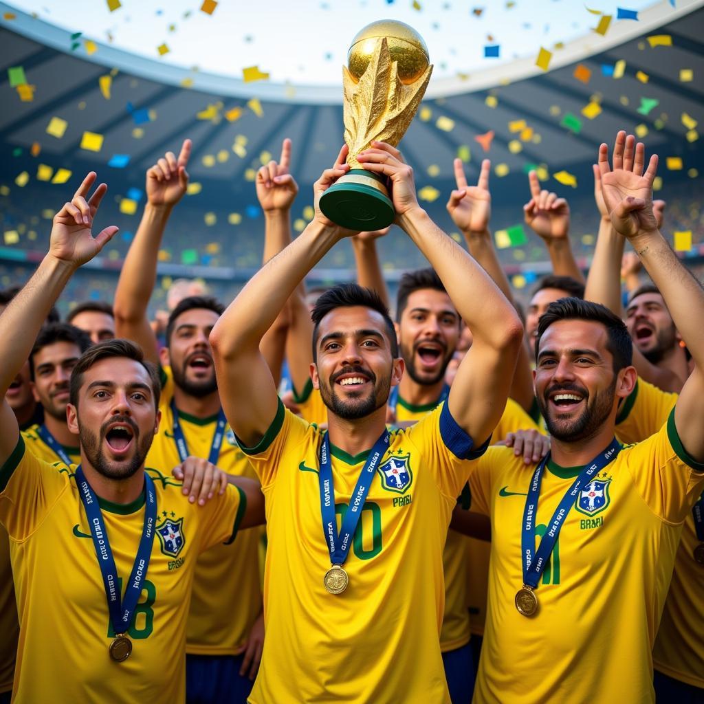 Brazil nâng cao chiếc cúp vàng World Cup