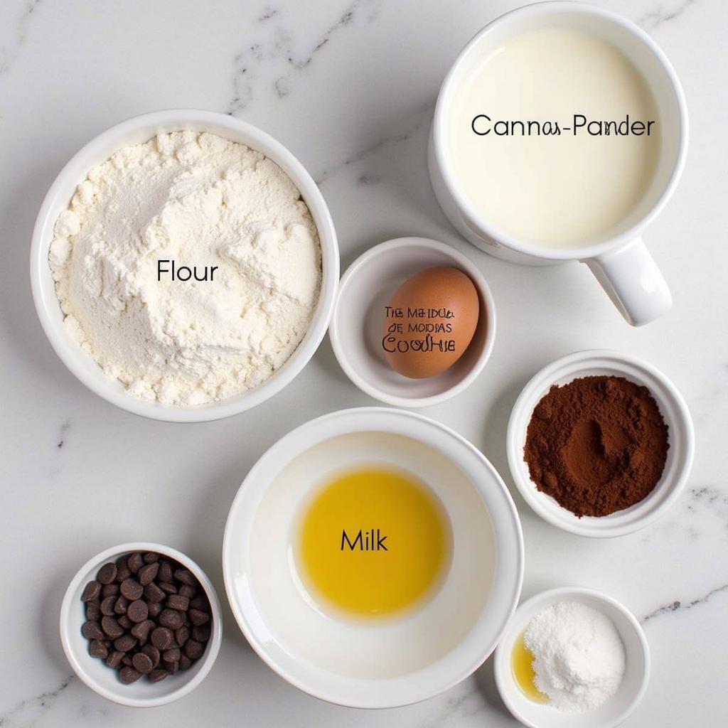 Ingredients for a Microwave Brownie in a Cup