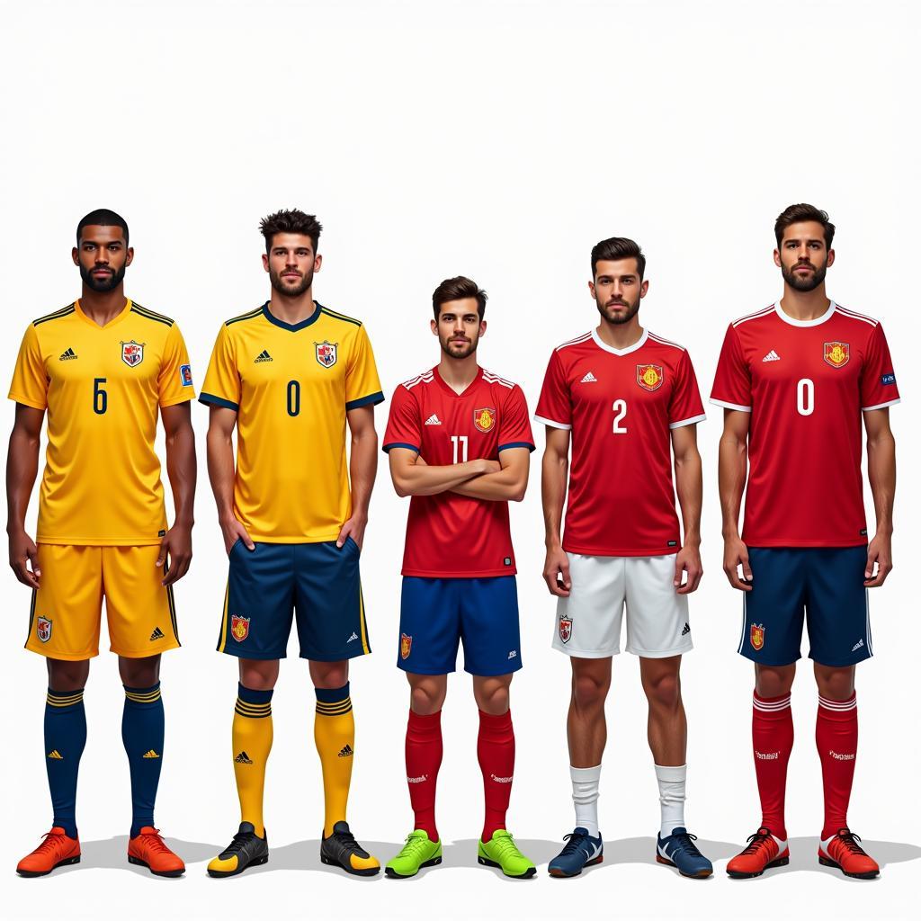 Chiều cao trung bình của các đội bóng World Cup