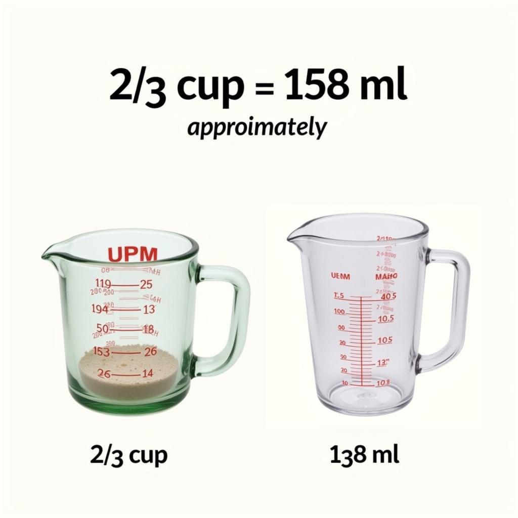 Chuyển đổi 2/3 cup sang ml