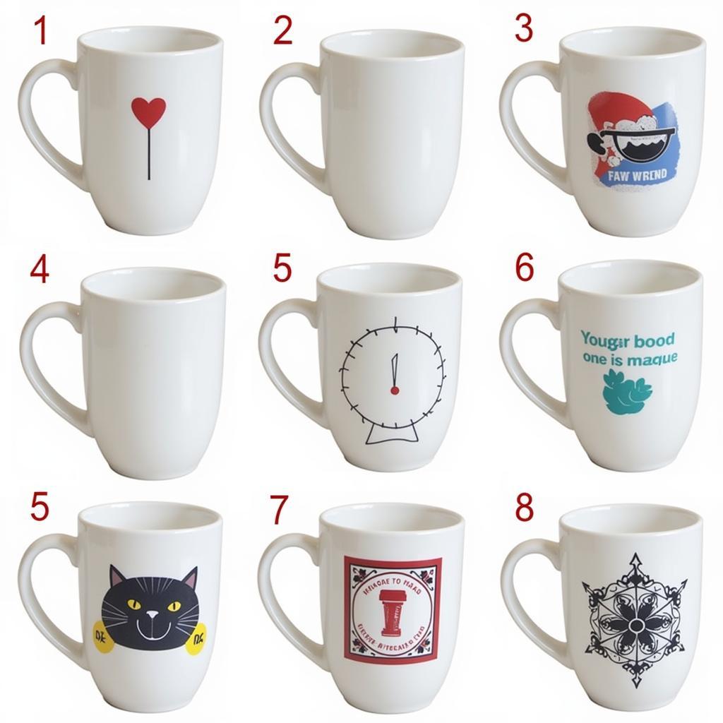 Hình ảnh về cup decals trên tách cà phê