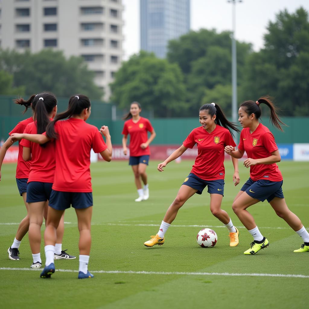 Đội Tuyển Nữ Việt Nam Tập Luyện World Cup