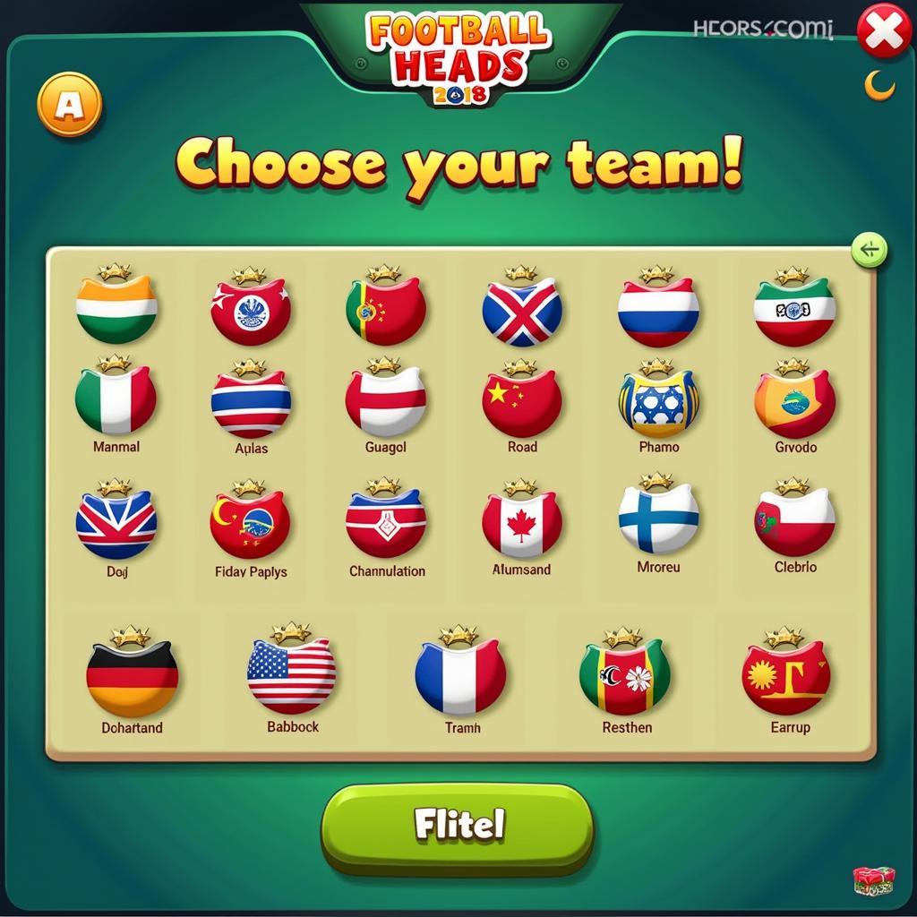 Dvadi Game Football Heads World Cup 2018: Đội Bóng