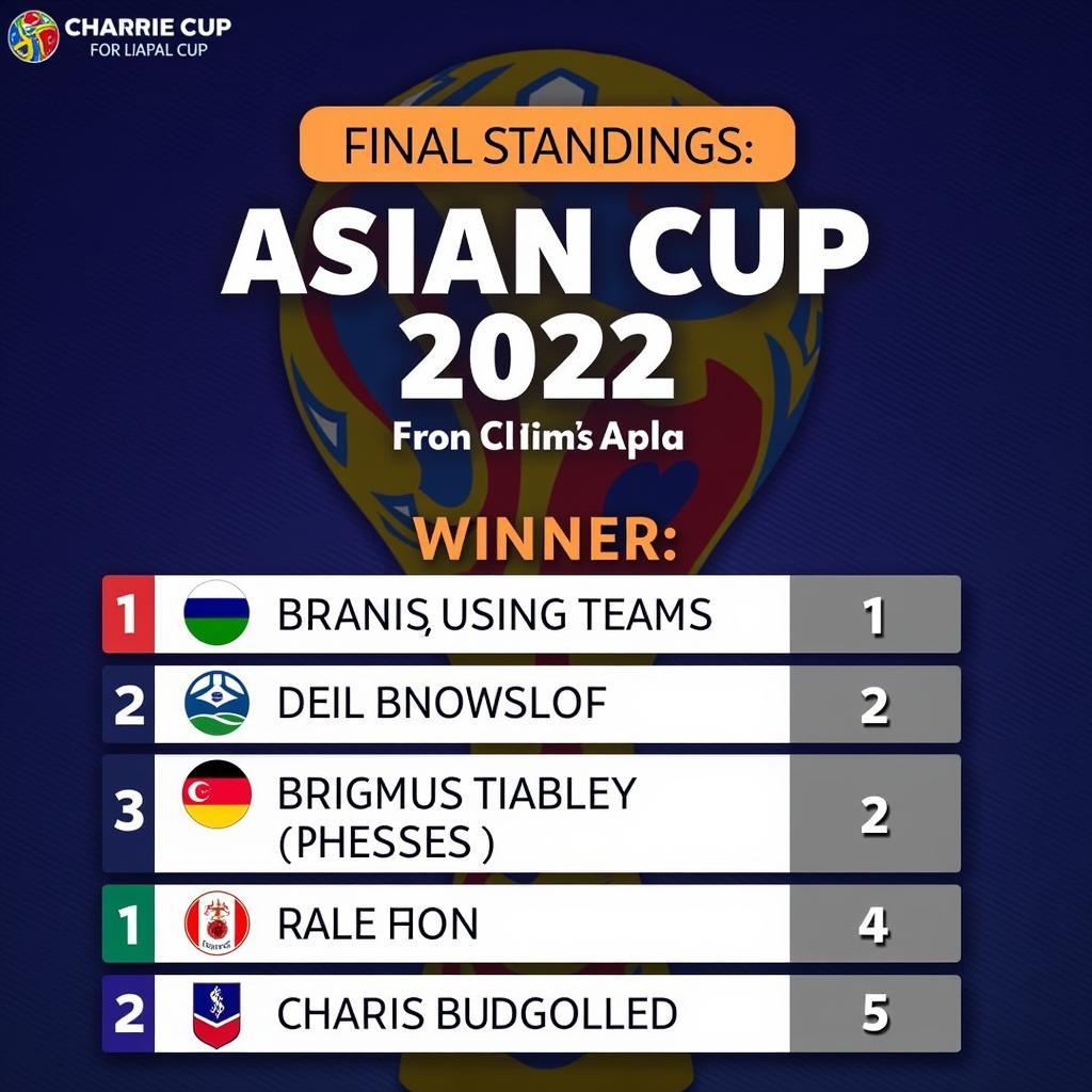 Kết quả chung cuộc Asian Cup 2022