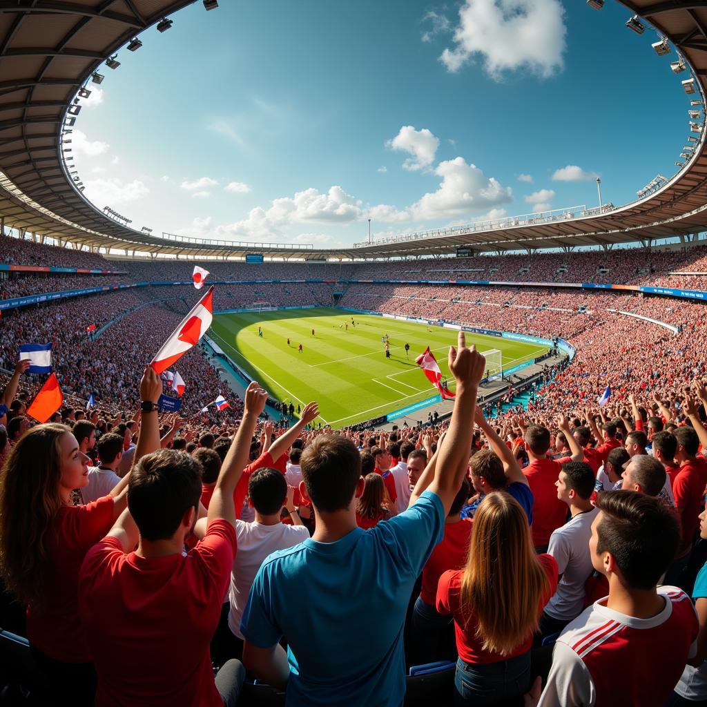 Cổ động viên cuồng nhiệt tạo nên bầu không khí sôi động tại vòng play-off World Cup châu Âu.