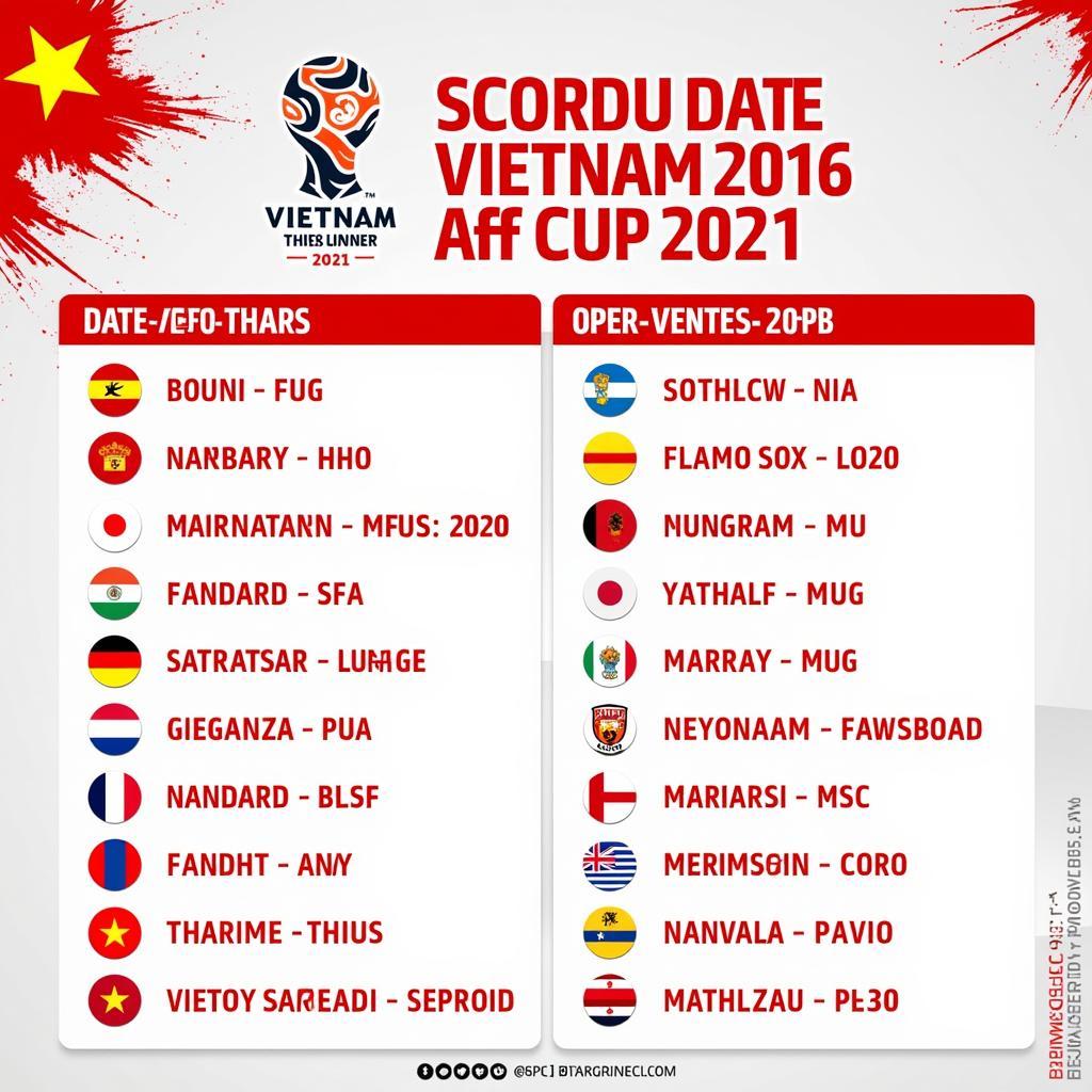 Lịch thi đấu AFF Cup 2021 của đội tuyển Việt Nam