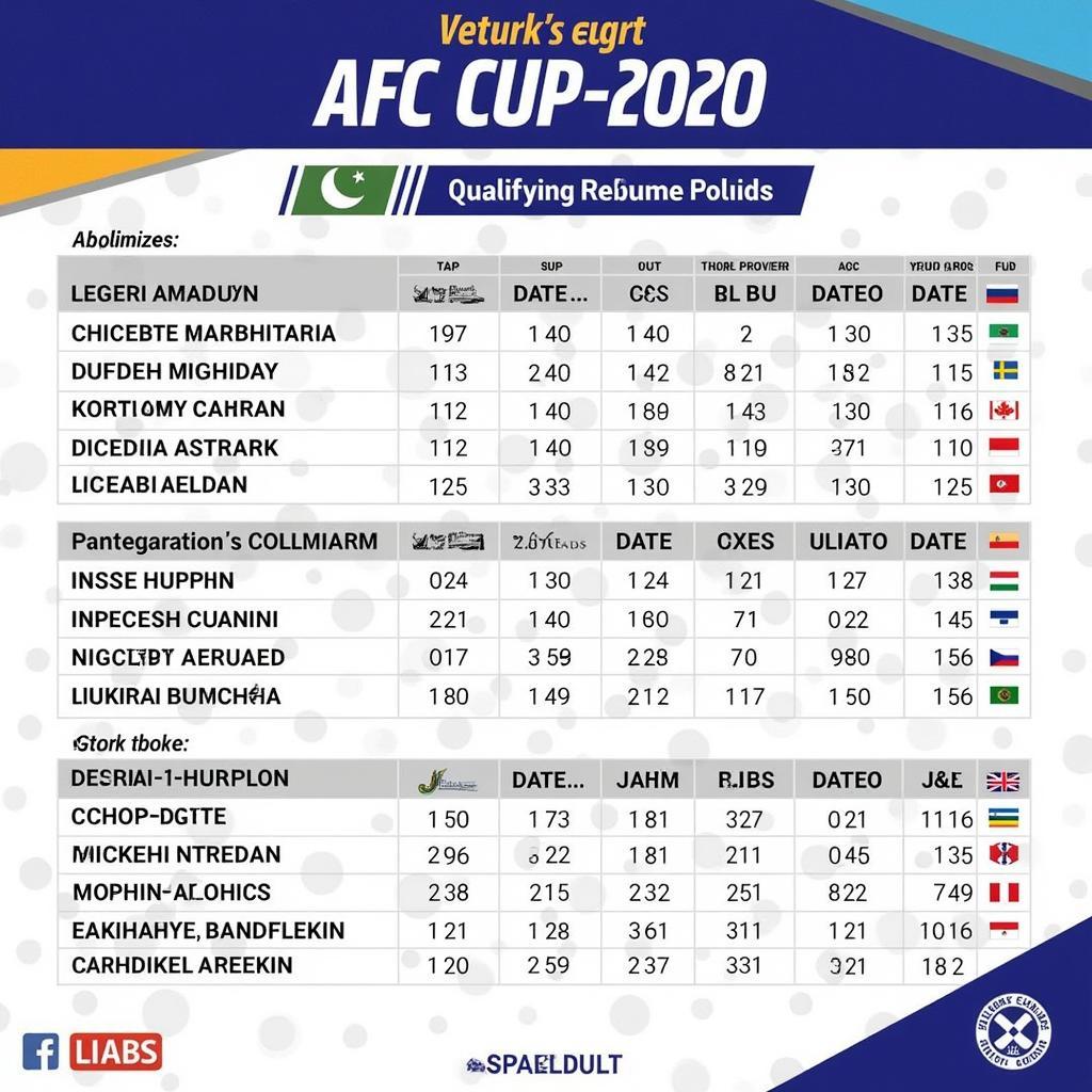 AFC Cup 2020 Qualifying Round Schedule