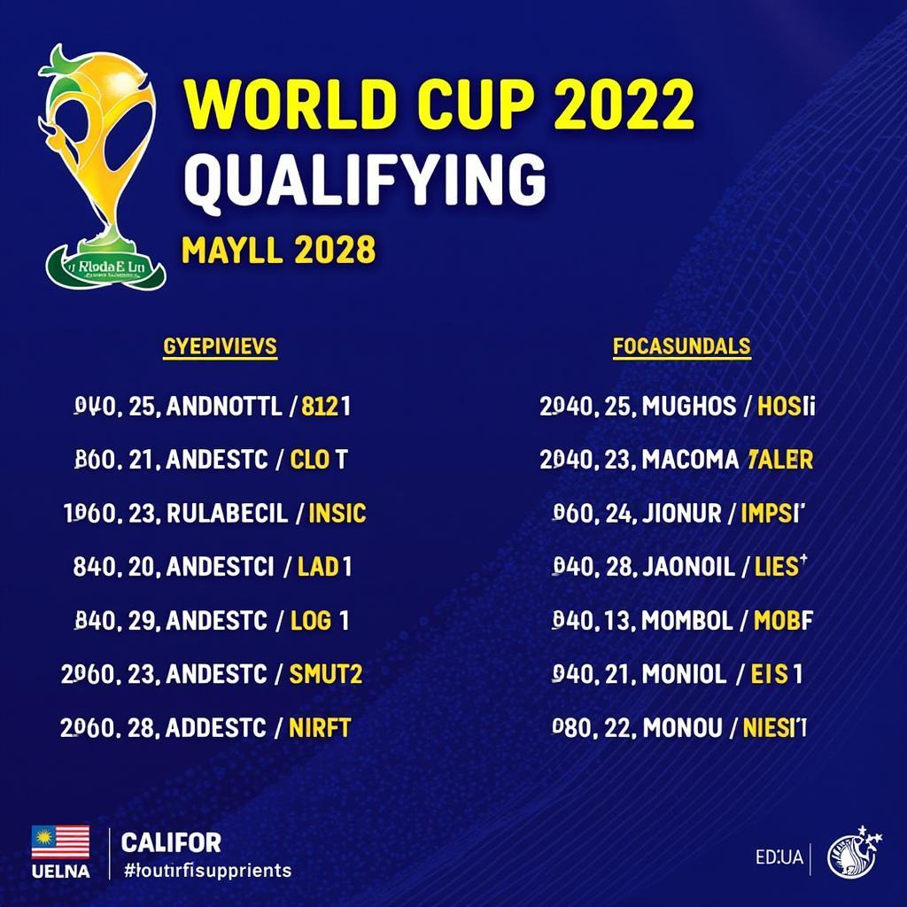 Lịch thi đấu vòng loại World Cup 2022