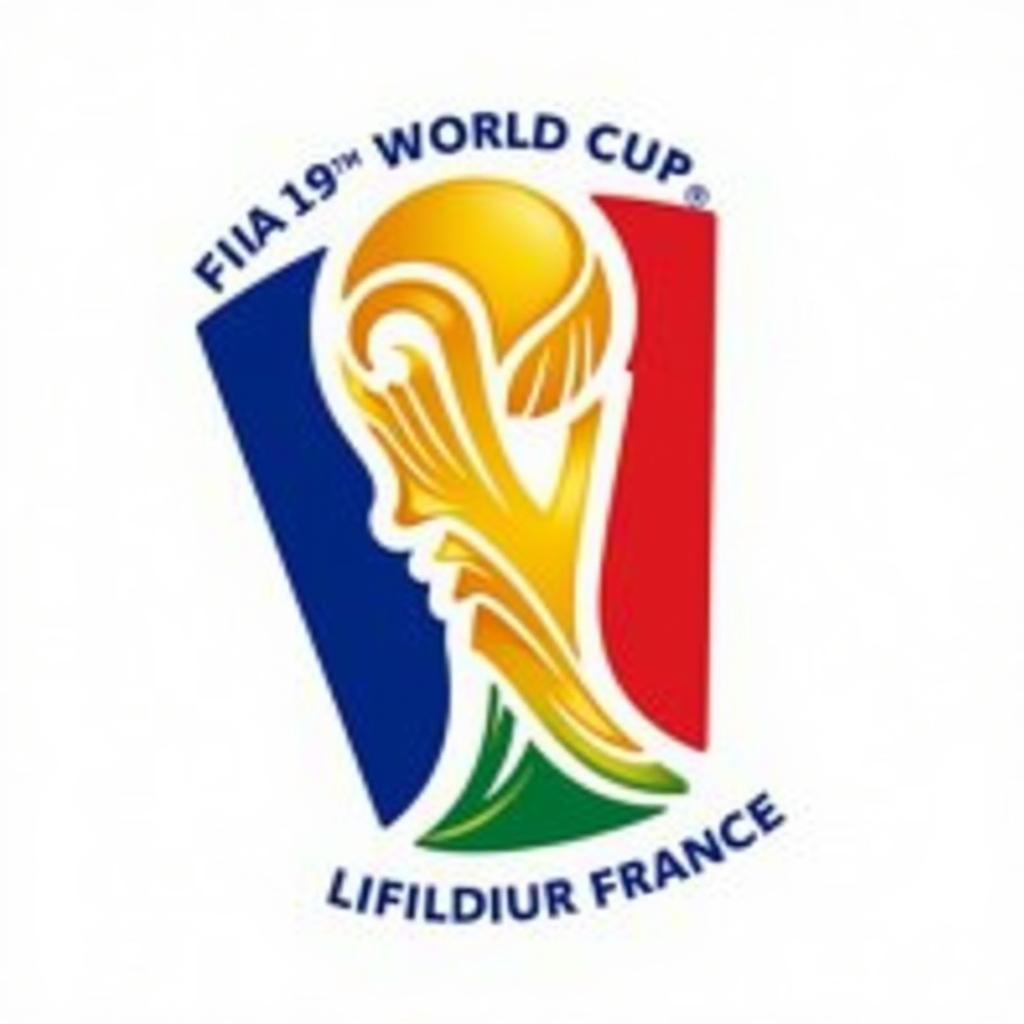 Logo World Cup Pháp 1998: Chiếc cúp vàng trên nền quốc kỳ Pháp