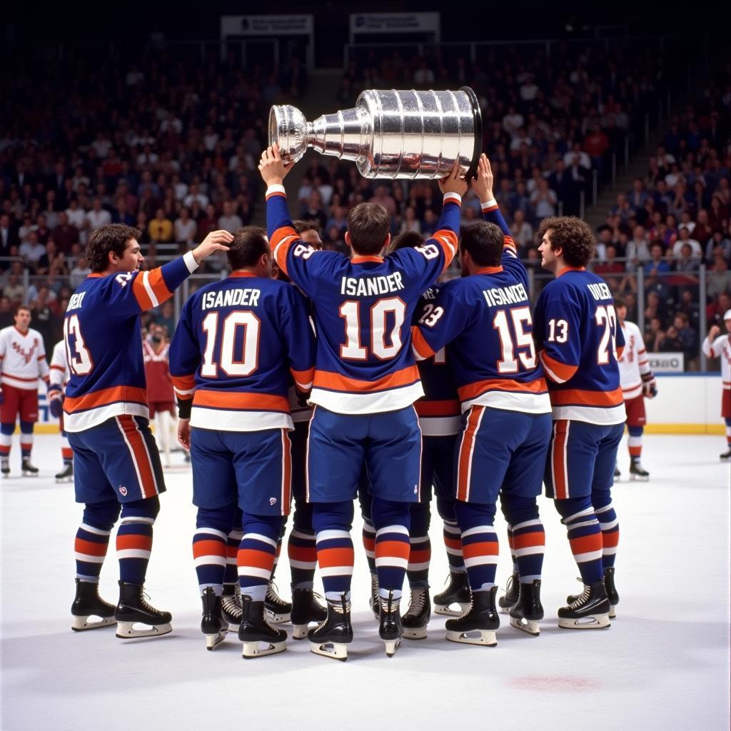 New York Islanders Celebrating the 1981 Stanley Cup Victory