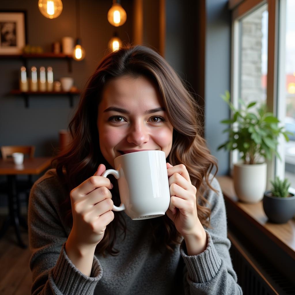 Enjoying a Big Cup of Coffee