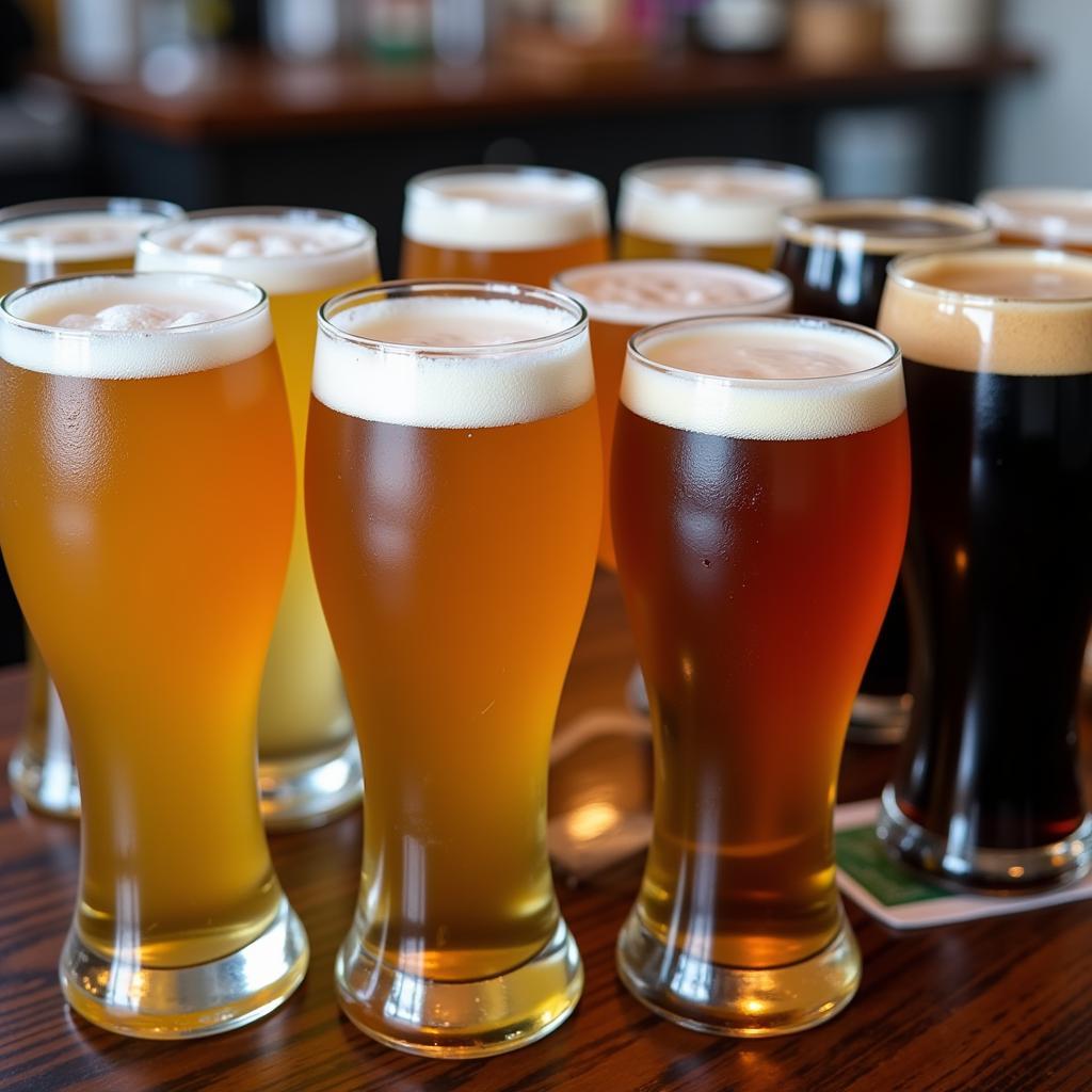 Different types of beer glasses containing various beer styles, showcasing the diversity of beer.