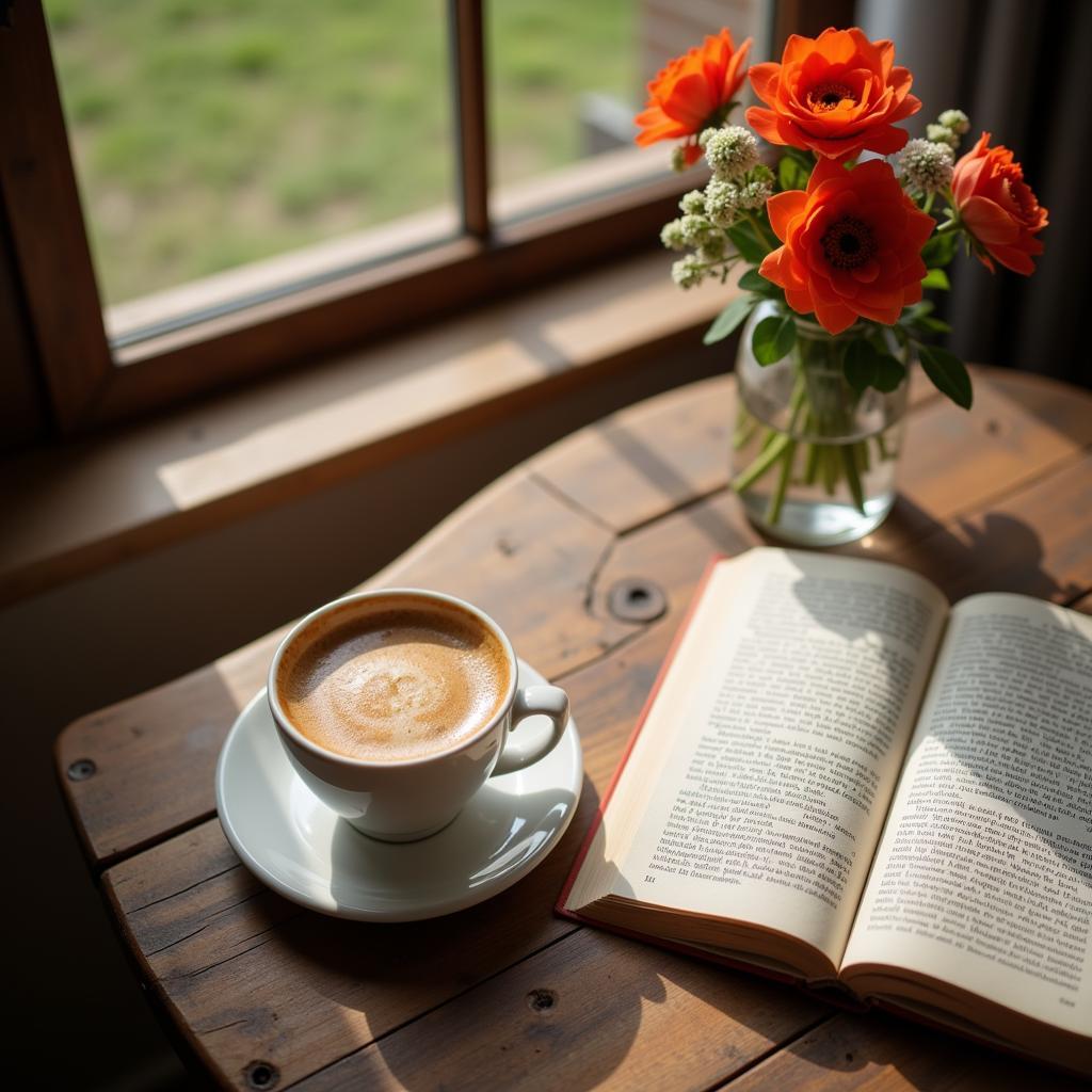 Relaxing Coffee Cup Top Down