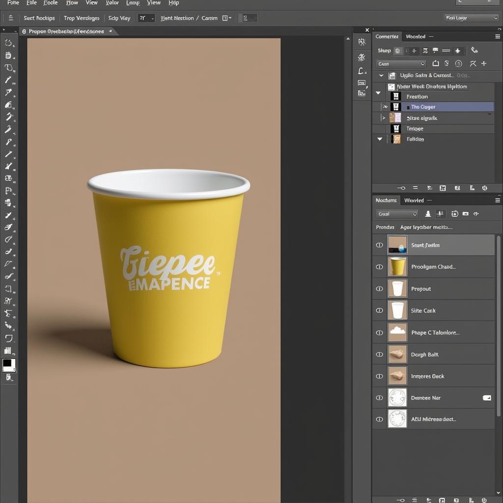 Hình ảnh minh họa về việc tạo cup of coffee mockup với Photoshop