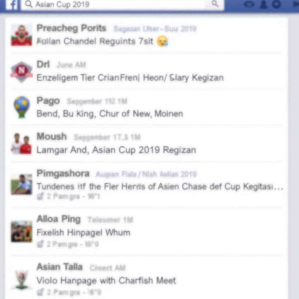 Tìm kiếm thông tin Asian Cup 2019 trên Facebook