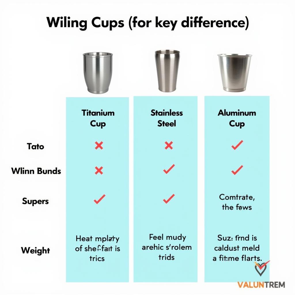 Titanium Cup so sánh với các loại cốc kim loại khác