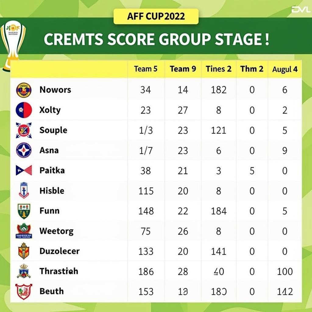 AFF Cup 2022 Group Stage Scores