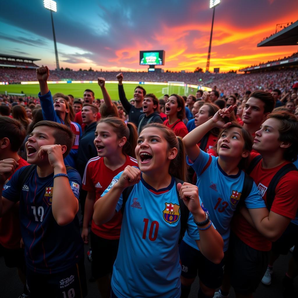 Khán giả sôi động cổ vũ tại trận đấu U20 World Cup Live