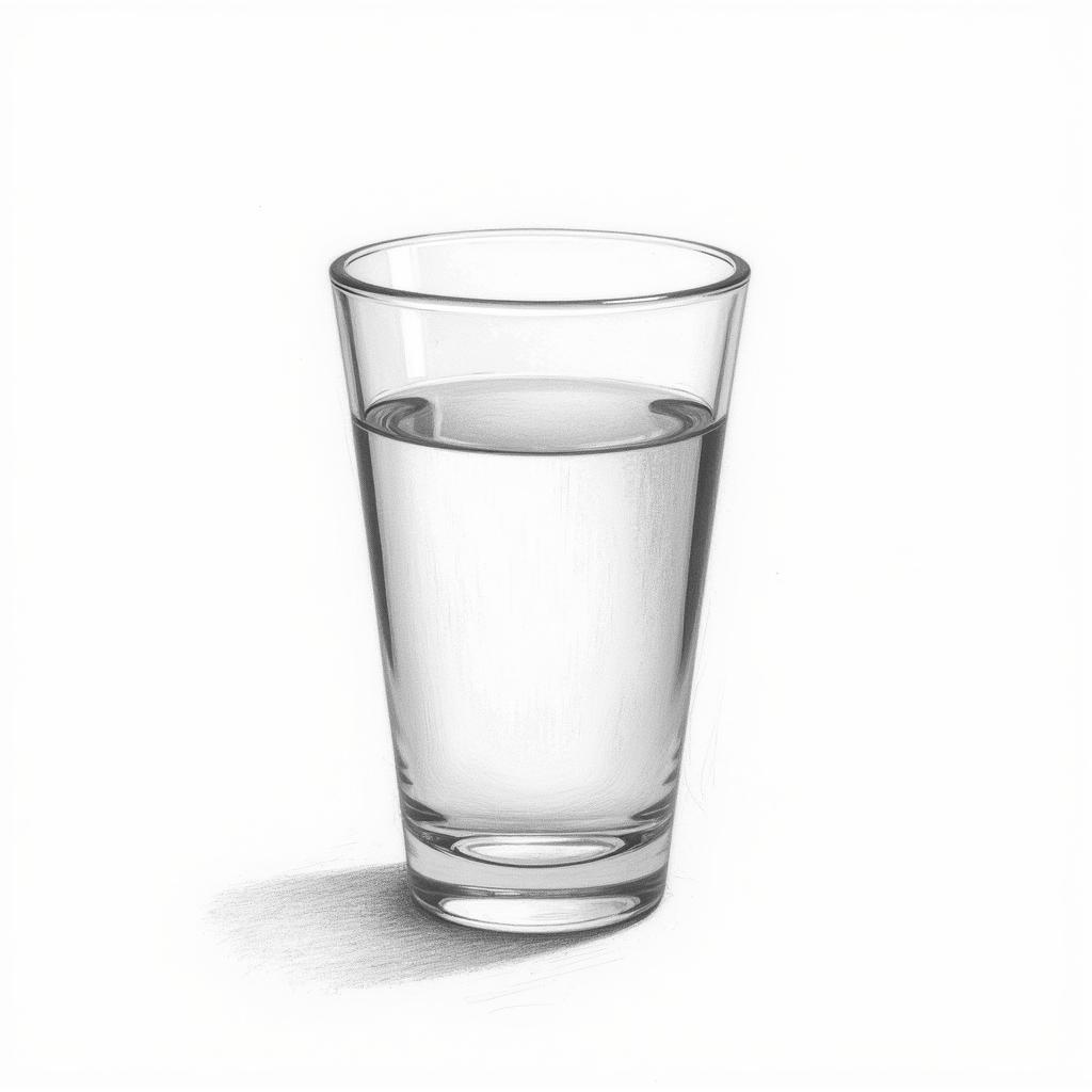 Simple Water Cup Drawing