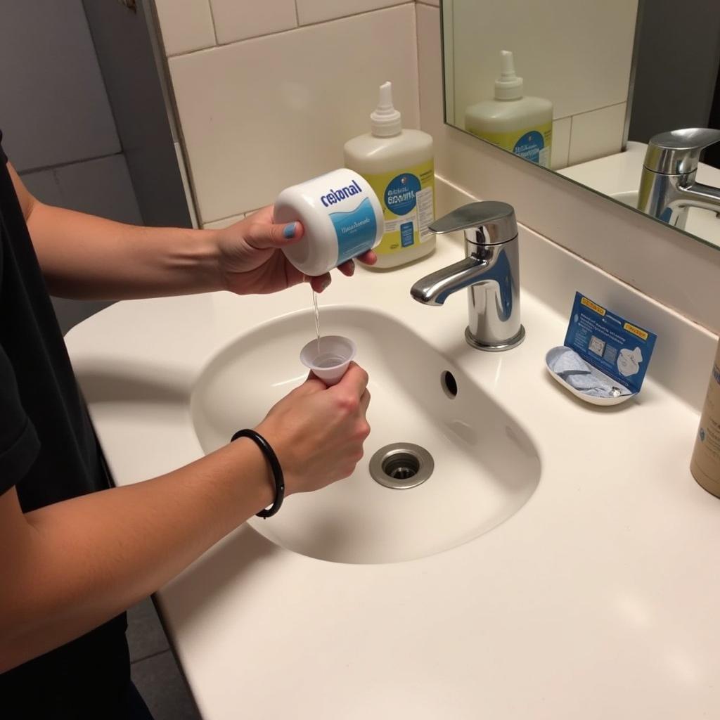 Cleaning a menstrual cup in a public restroom