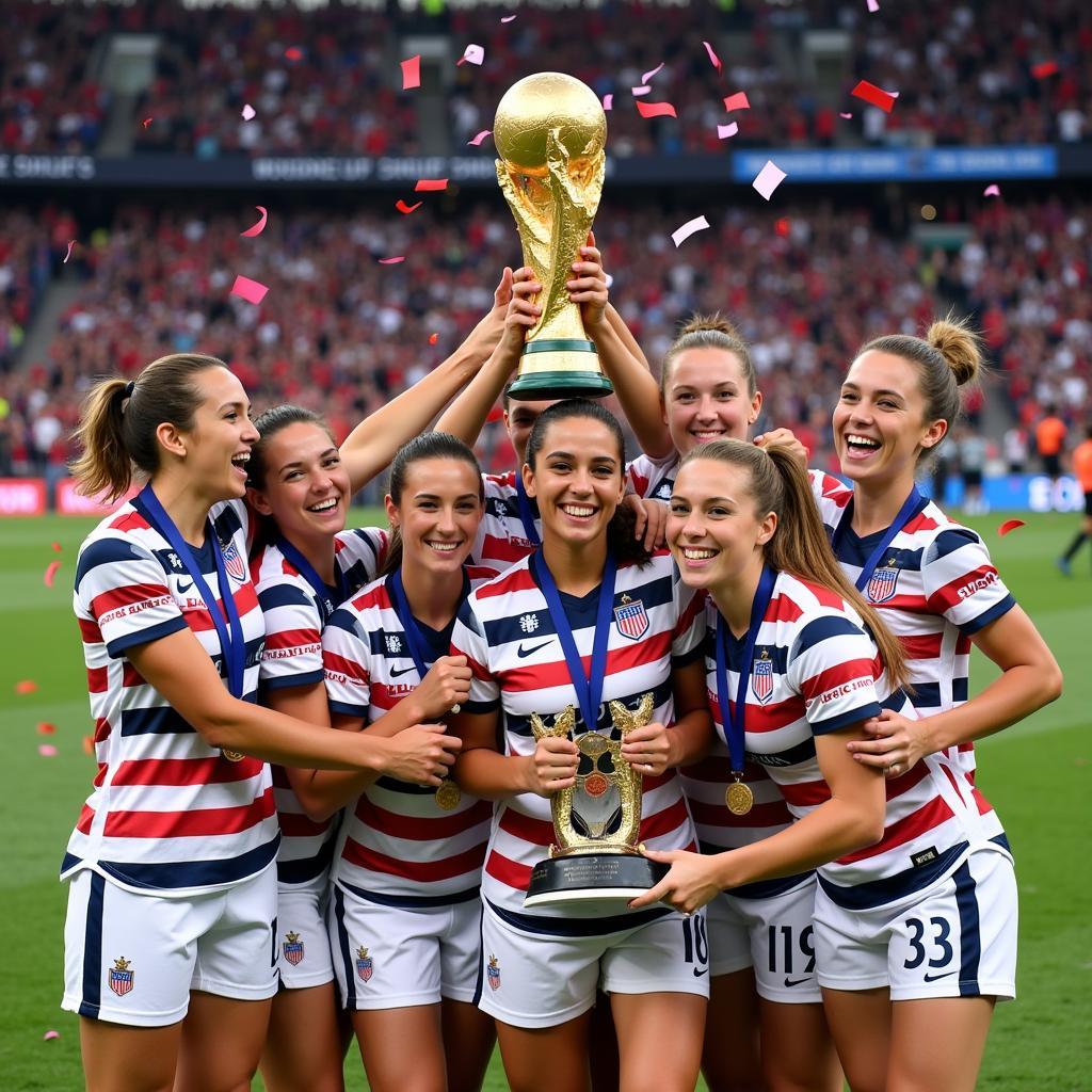 US Women's National Team celebrates their victory at the FIFA Women's World Cup France 2019